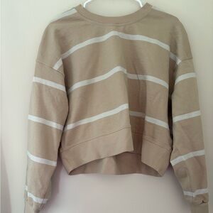 Lululemon Striped Tan and White Sweatshirt